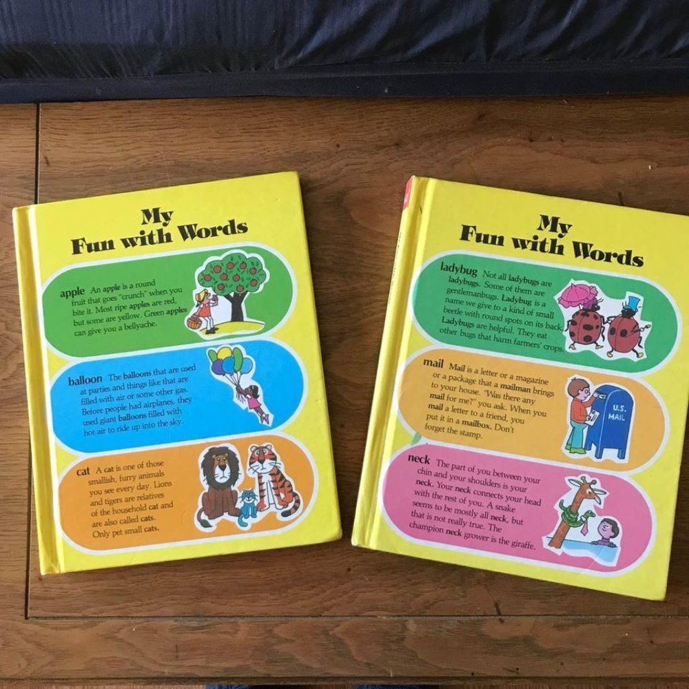 Vintage My Fun With Words Dictionary Books 1 & 2 James Ertel 1974 Complete Set